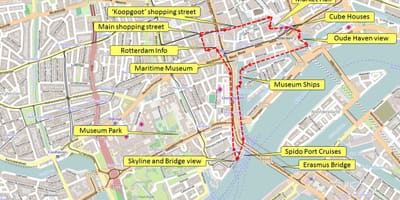 რუკა როტერდამის walking ტური 